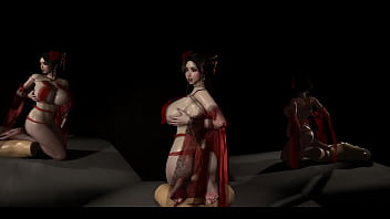 Imam Perempuan Merah Tiongkok Naik Di Atas Dengan Gaya Reverse Cowgirl | Animasi Hentai 3d