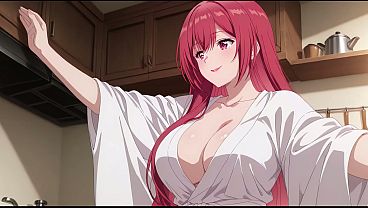 Anak Tiri Pulang Cepet, Lihat Istri Bokap Masak Pake Kimono Mungil, Bikin Anget. Kureha Enomoto Cosplay Mesum Bikinan Ai.