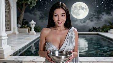 Xinyi Lagi Ngangkang, Kontolku Penuh Di Kuil Bulannya, Crot Dalem.